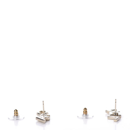 Chanel Crystal Pearl Signature Stud Earrings Gold 3 of 5