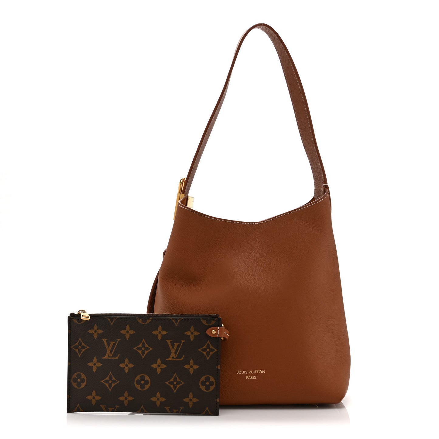 Grained Calfskin Low Key Hobo PM Cognac