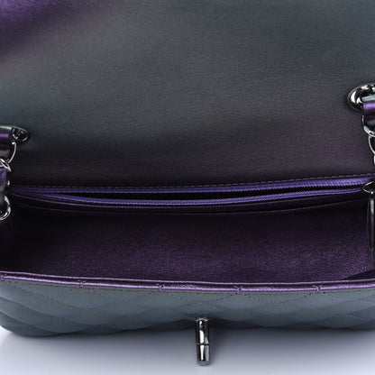 Chanel Metallic Lambskin Quilted Mini Rectangular Flap Purple 3 of 4