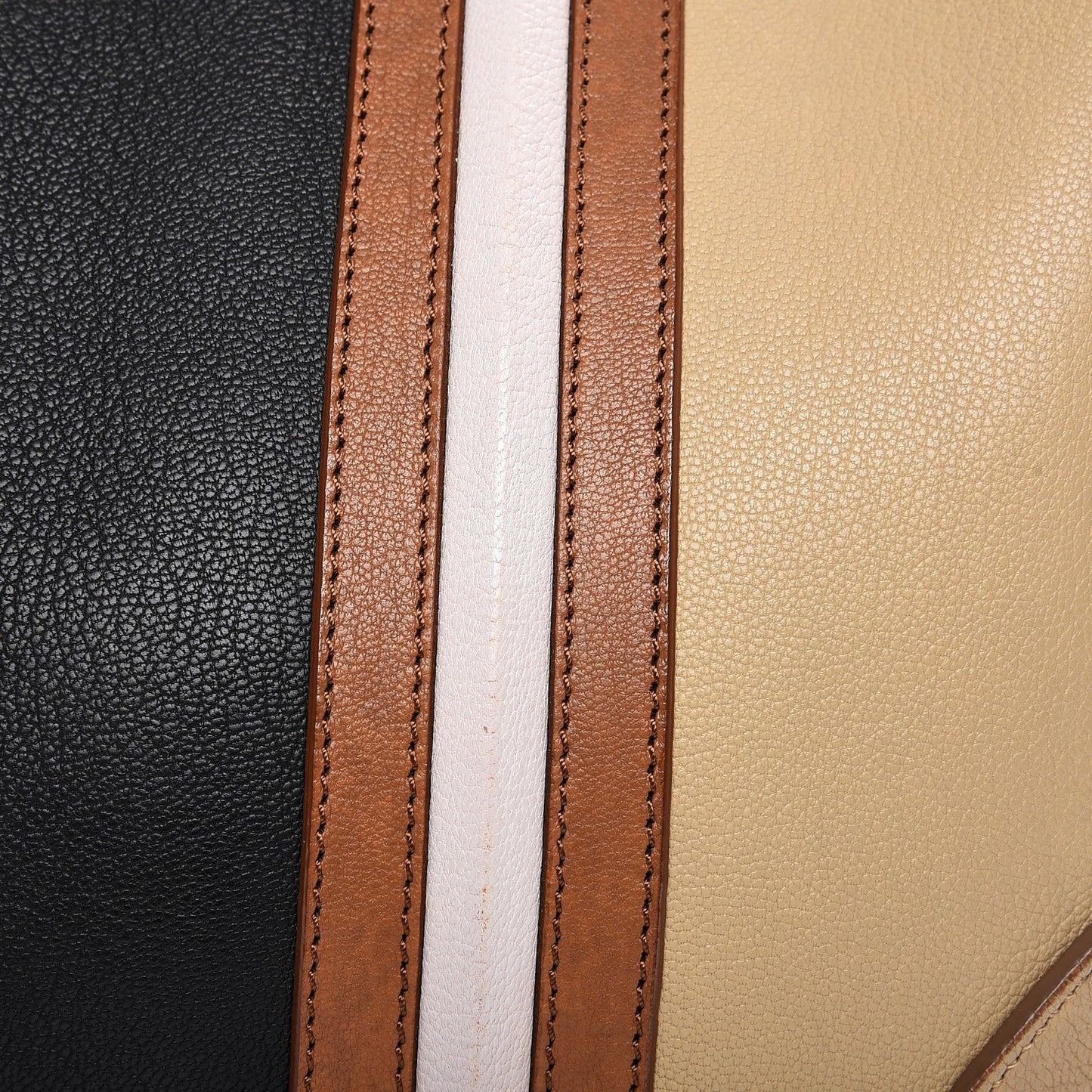 Goatskin Colorblock Medium Lucrezia Beige Black