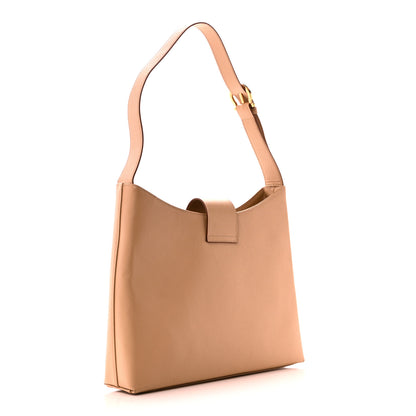 Salvatore Ferragamo Hammered Calfskin Trifolio Shoulder Bag Sand 3 of 10