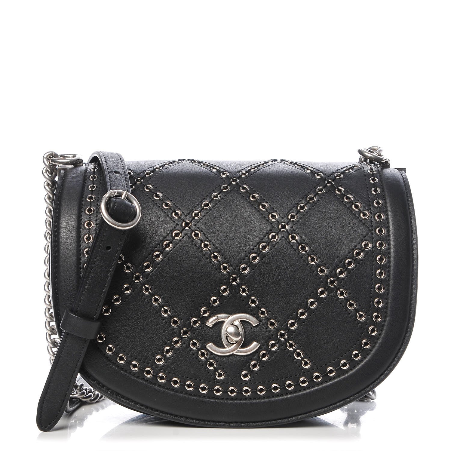Chanel Calfskin Coco Eyelets Small Flap Bag Black 1 of 8