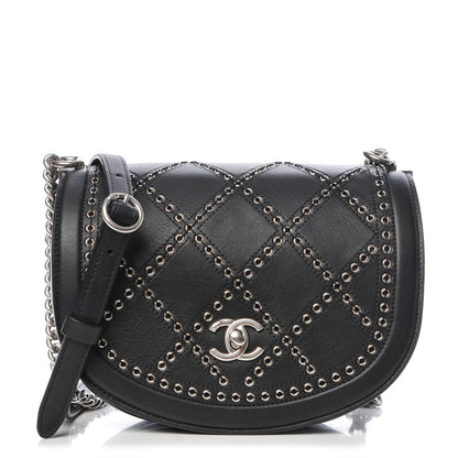 Chanel Calfskin Coco Eyelets Small Flap Bag Black 1 of 8