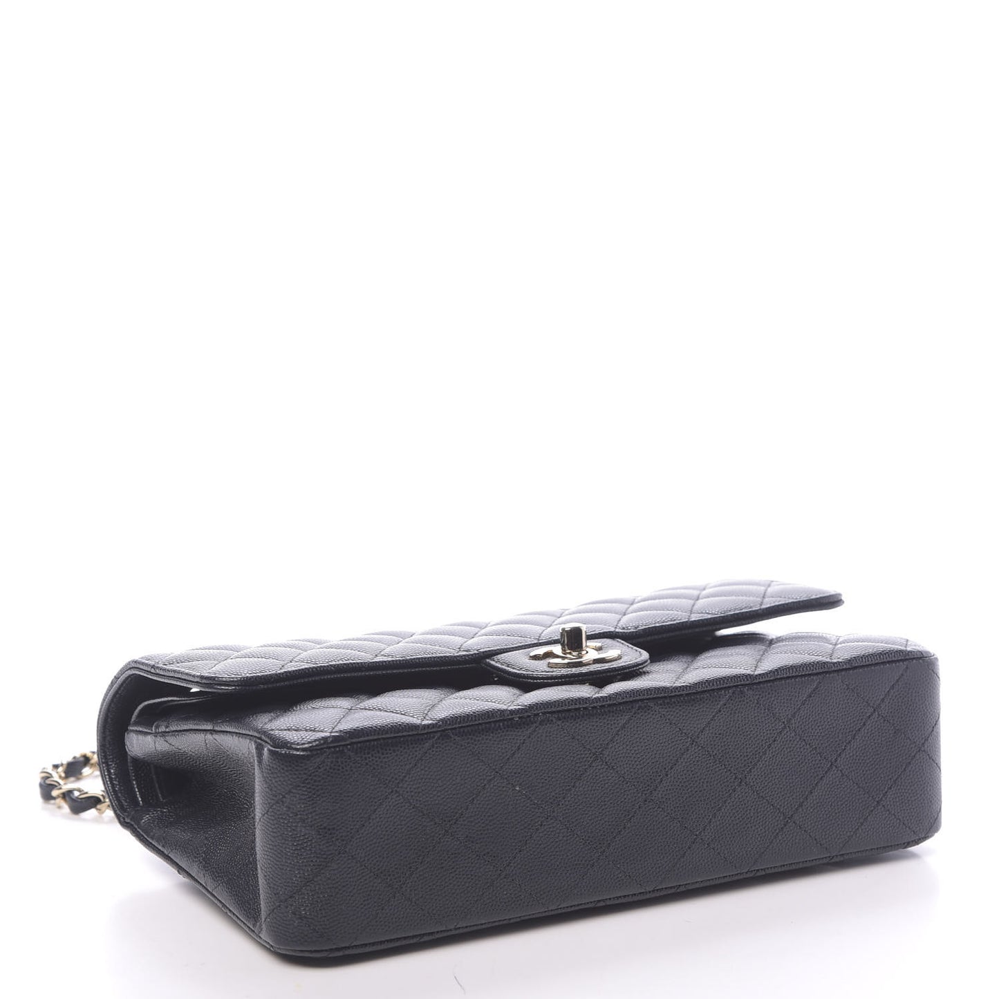 Caviar Quilted Medium Double Flap Navy