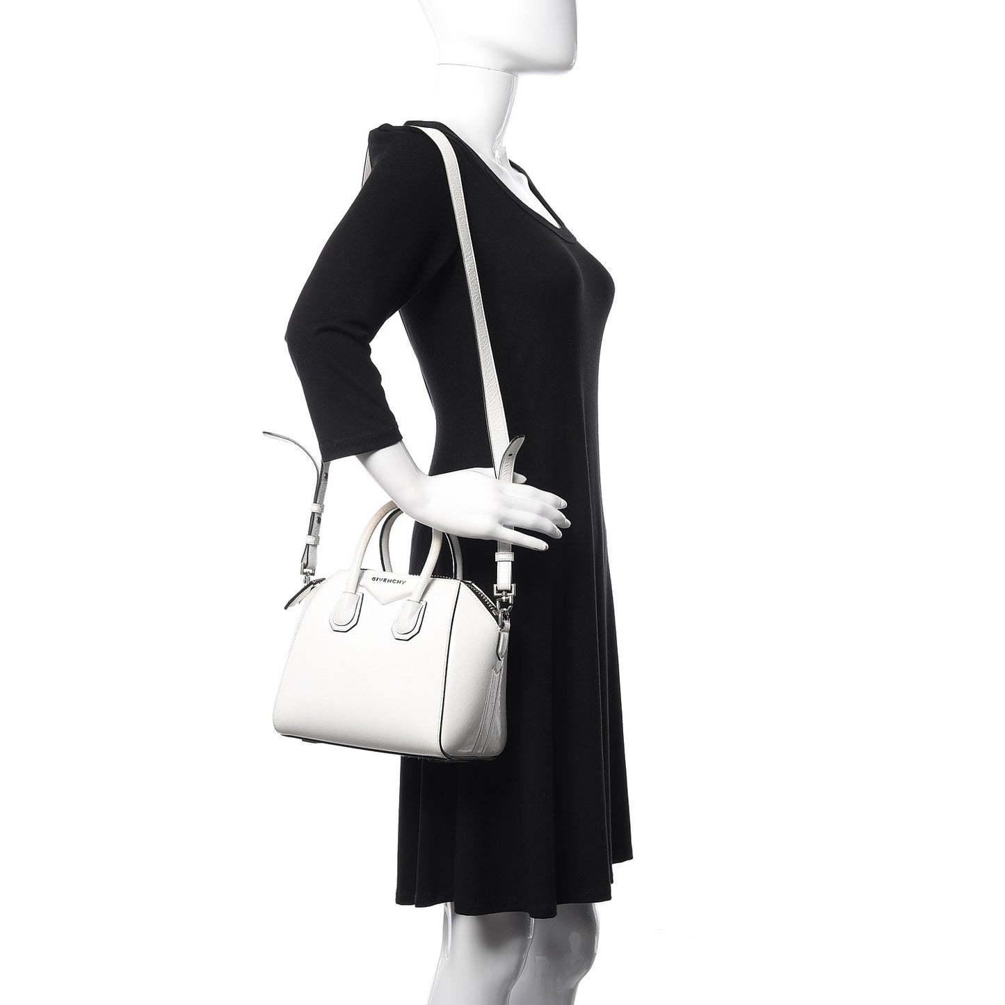 Crinkled Patent Calfskin Mini Antigona White
