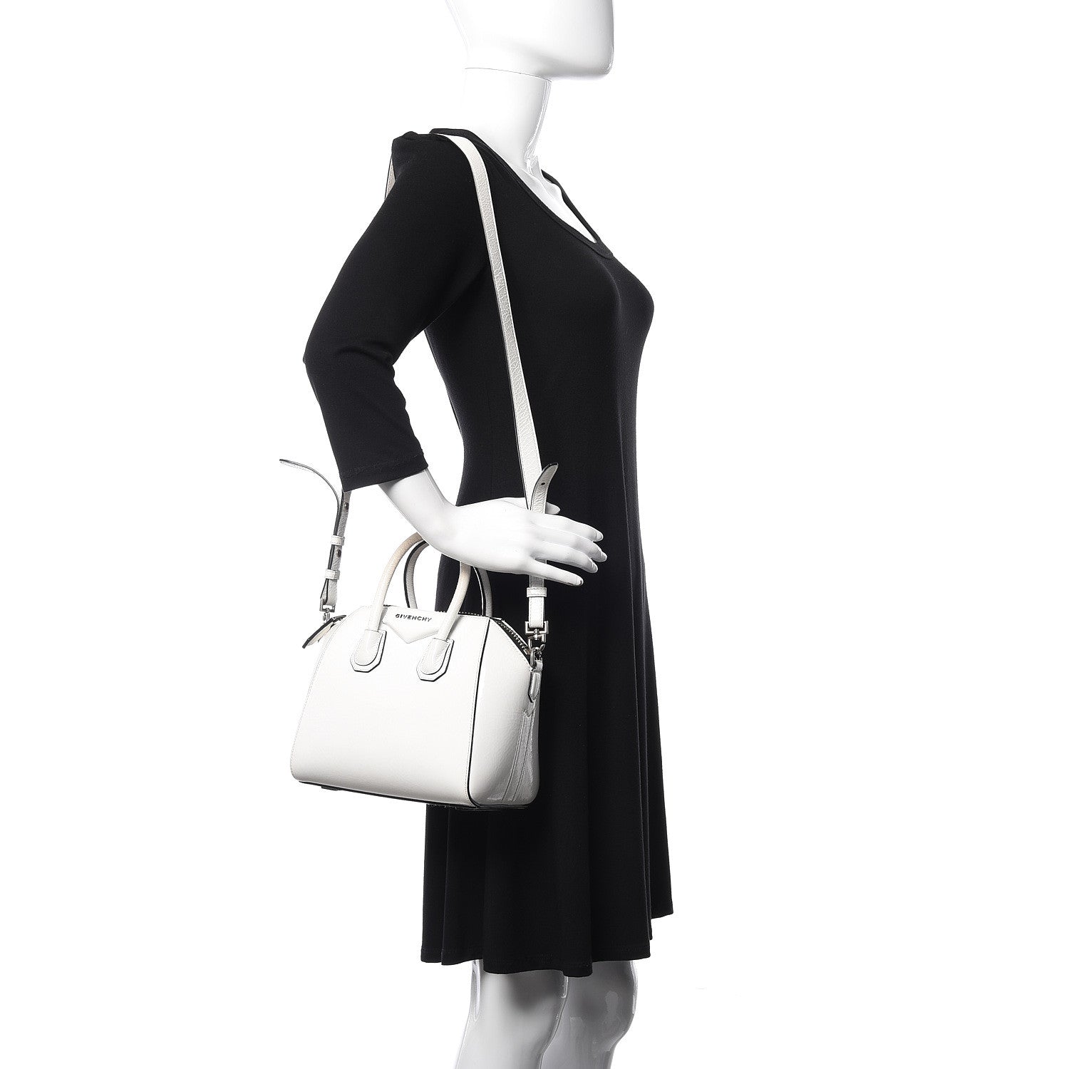 Givenchy Crinkled Patent Calfskin Mini Antigona White 2 of 11
