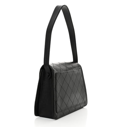 Chanel Lambskin Stitched Shoulder Flap Bag Black 3 of 18