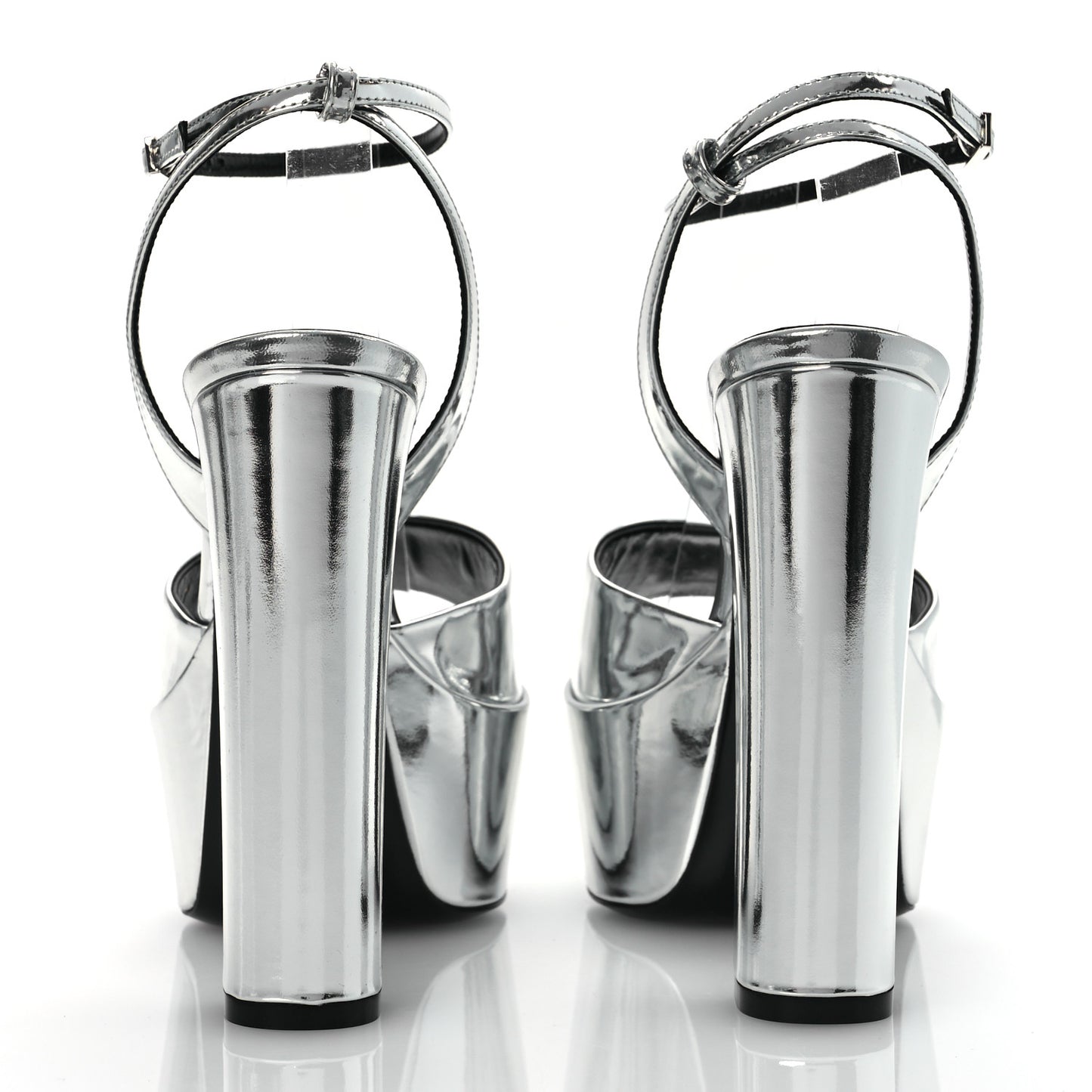 Metallic Patent Sexy 95 Tanouk Platform Sandals 37 Argento