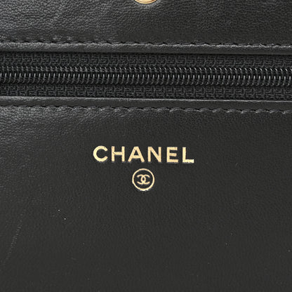 Chanel Lambskin Quilted Wallet On Chain WOC Black 6 of 12
