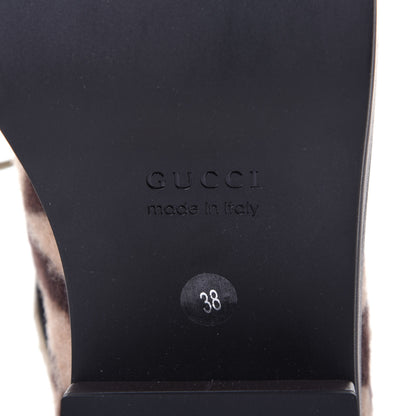 Gucci Wool Faux Shearling G Rhombus Womens Victor Ankle Boots 38 Beige Cocoa 8 of 10