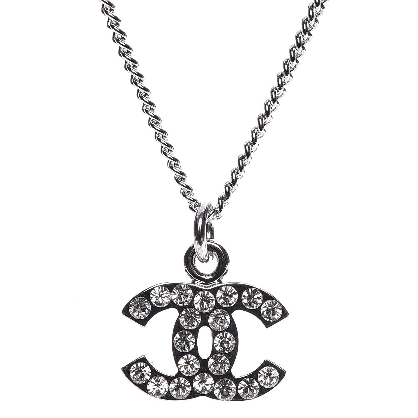 Crystal Timeless CC Necklace Silver