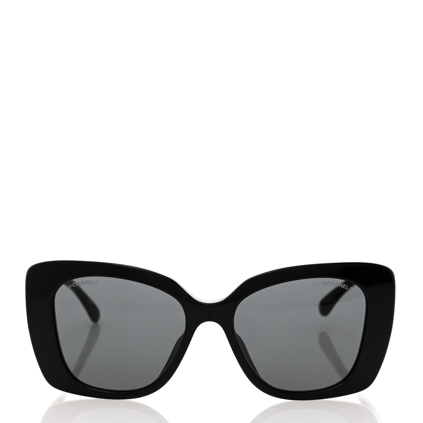 Acetate Strass Square Sunglasses 5422-B-A Black White