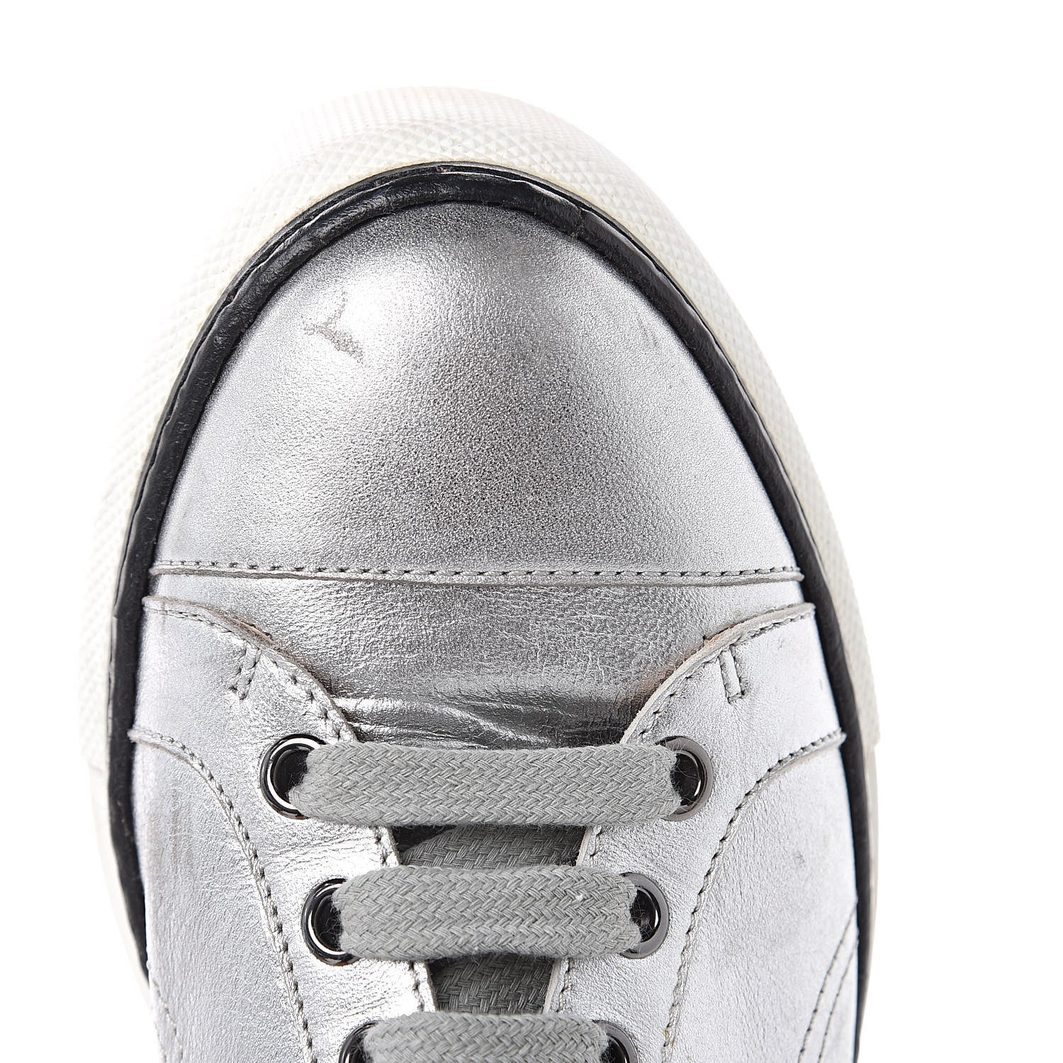 Hermes Metallic Nappa Polo Sneakers 35.5 Argent Black 11 of 14
