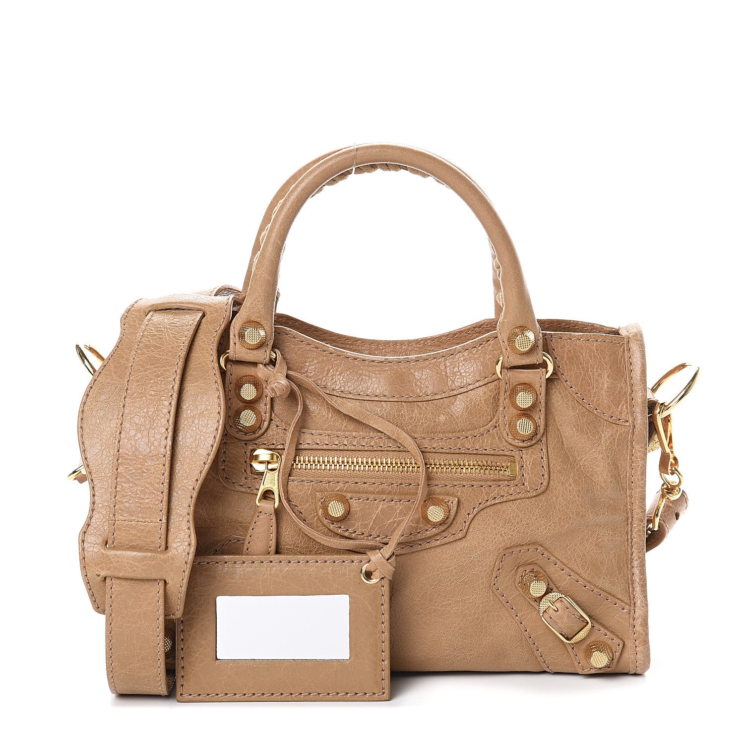 Balenciaga Agneau Giant 12 Gold Hardware Mini City Beige Nougatine 1 of 5