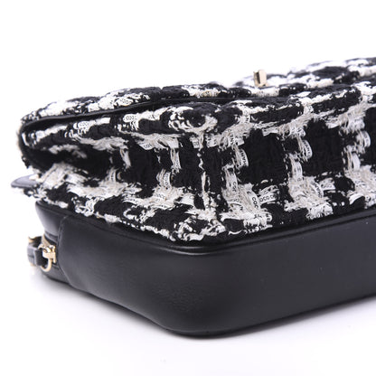 Chanel Tweed Lambskin Quilted Flap Black Ecru White 7 of 12