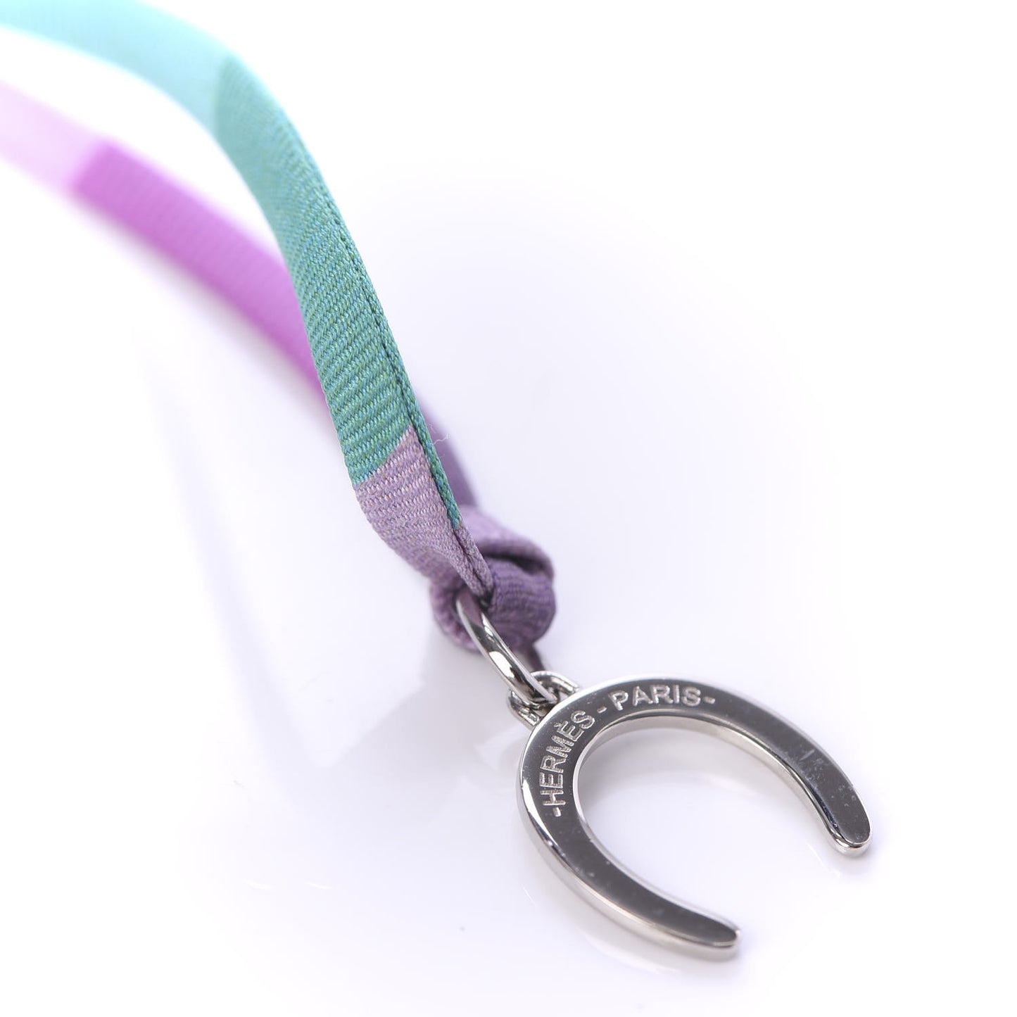 Palladium Silk Horseshoe Pendant Necklace Multicolor