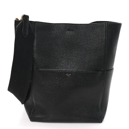 Celine Soft Grained Calfskin Sangle Bucket Bag Black 1 of 10