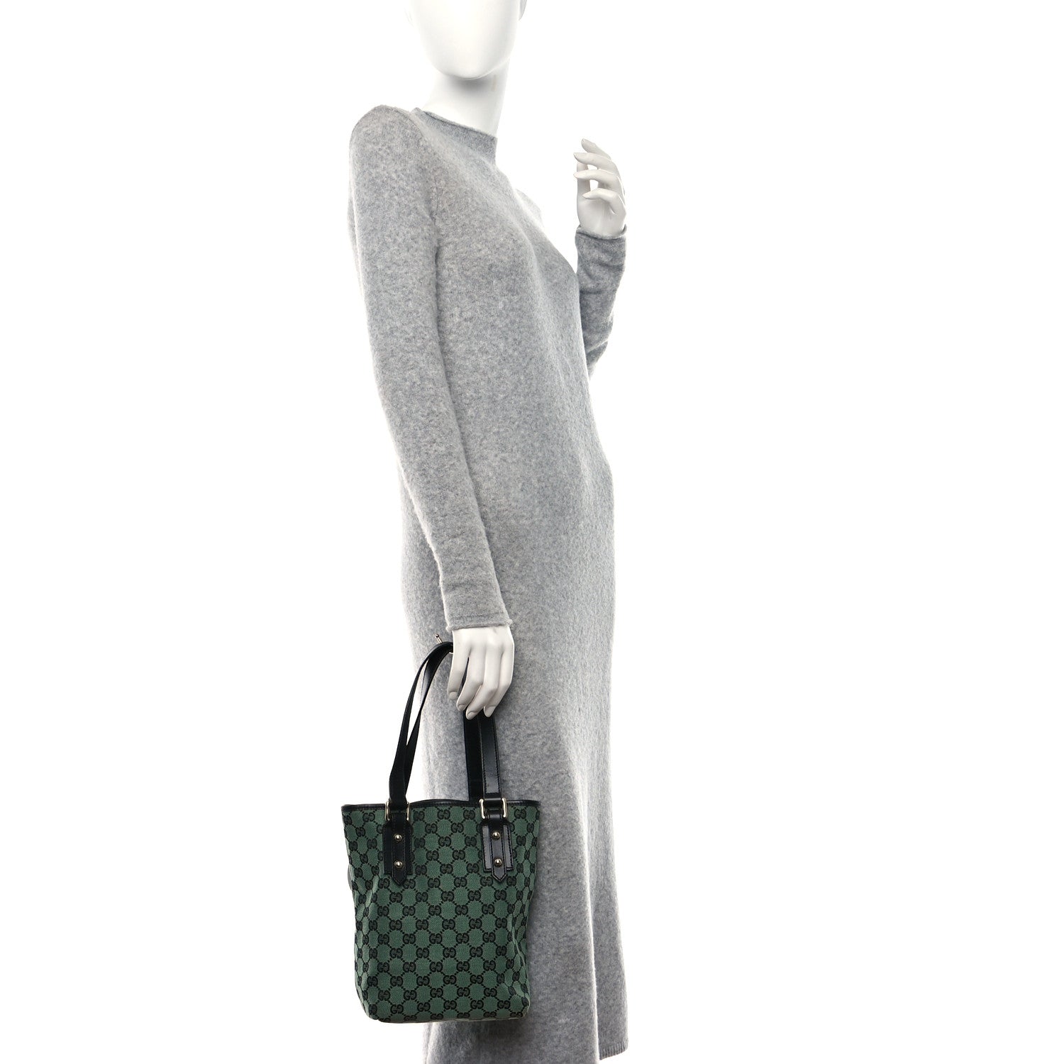 Gucci Monogram Tote Bag Green 2 of 10
