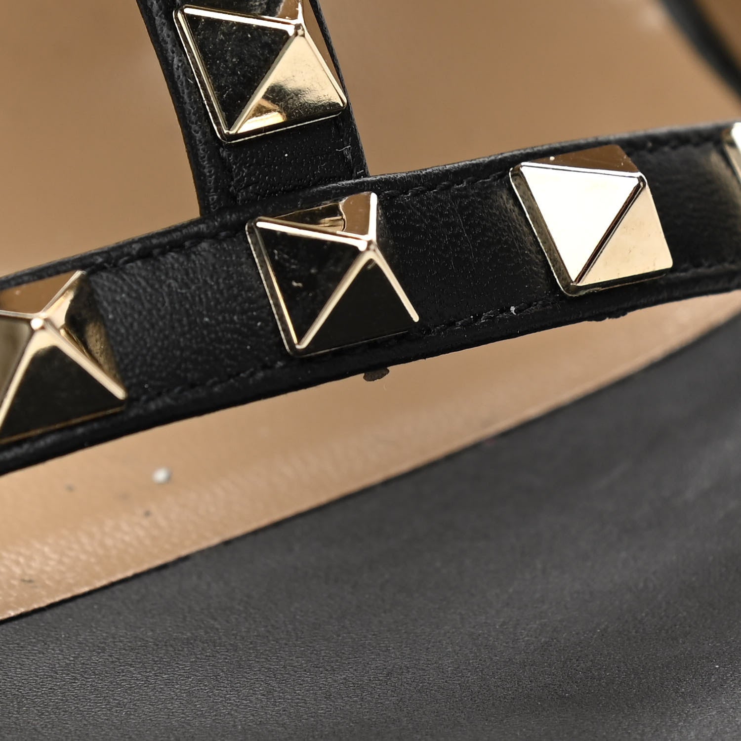 Valentino Garavani Pebbled Calfskin Rockstud Ankle Strap Open Toe 100mm Sandals 37 Black 11 of 13