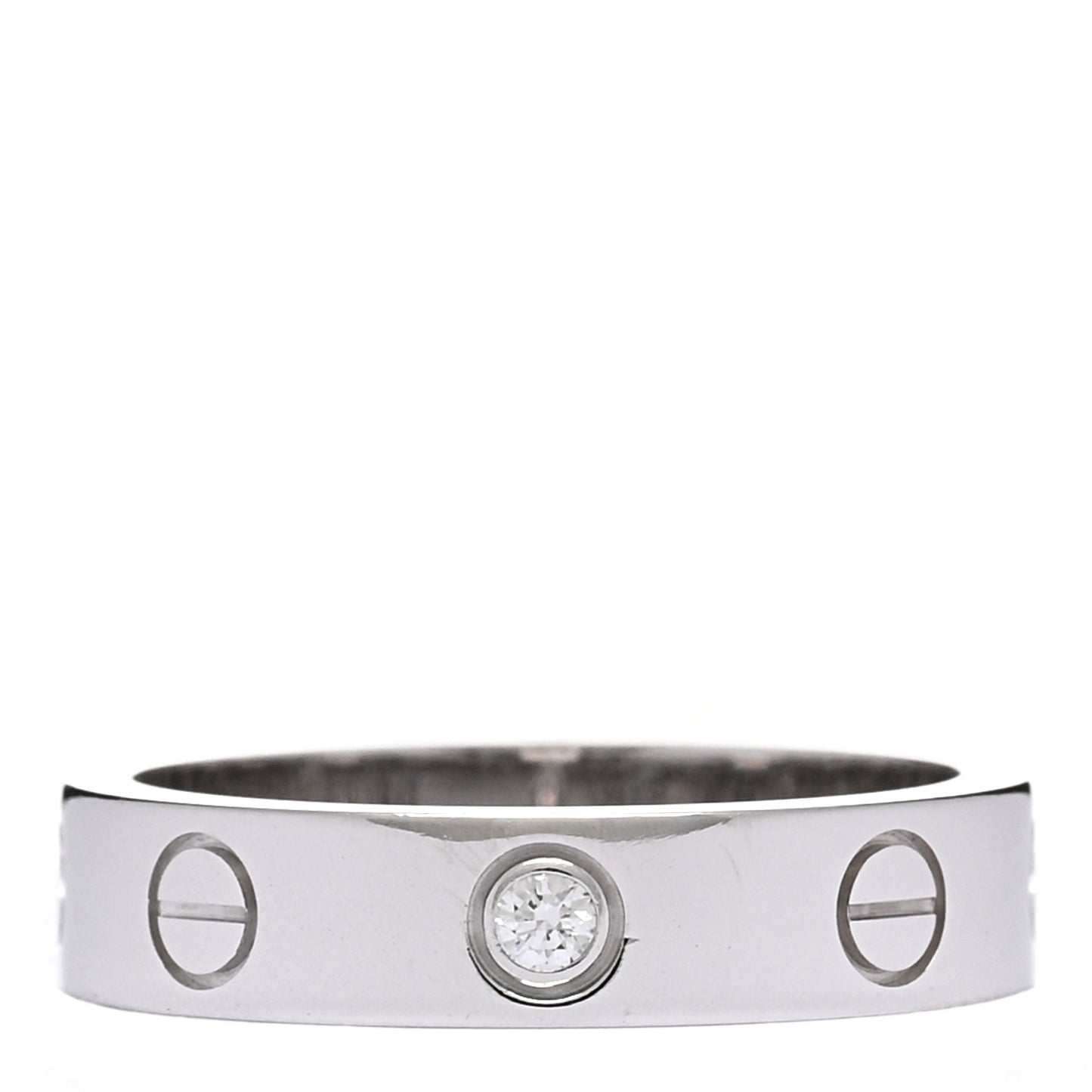 18K White Gold Diamond 4mm LOVE Wedding Band Ring 48 4.5