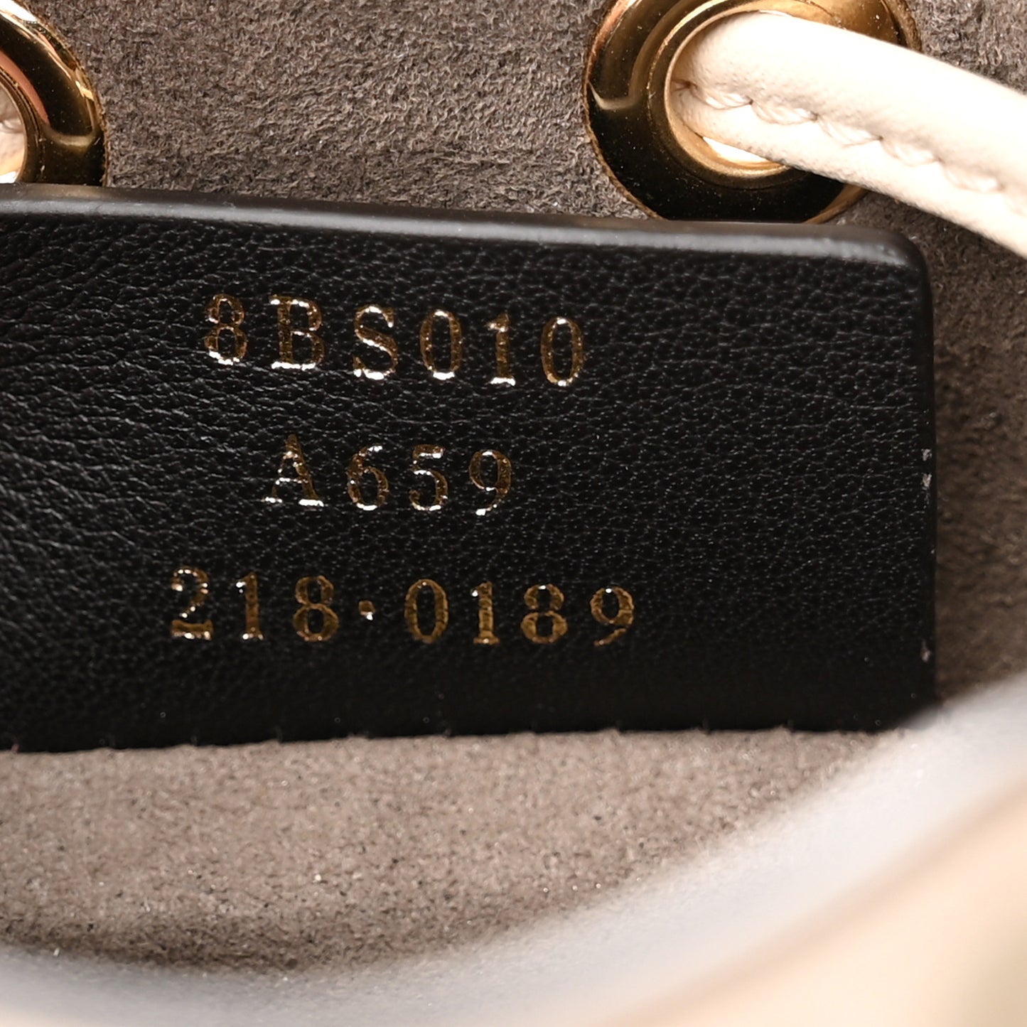 Vitello Liberty F is Fendi Bi-Color FF 1974 Embossed Mini Mon Tresor Bucket Bag Camelia Mandorlo