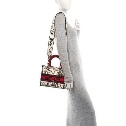 Christian Dior Canvas Medium DiorAmour Graffiti Lady D-Lite Latte 2 of 13