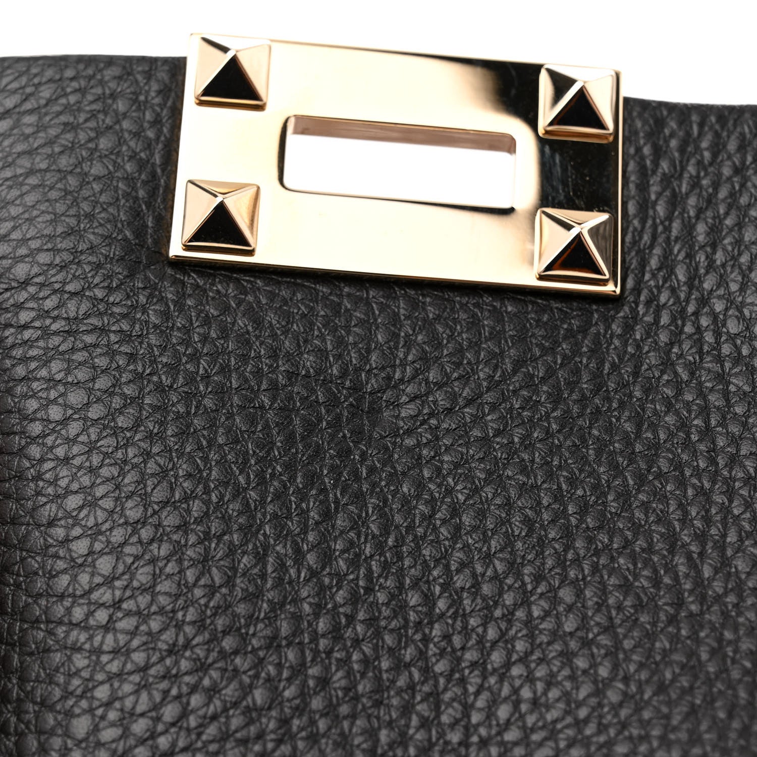 Valentino Garavani Grainy Calfskin Medium Rockstud Tote Black Rose Quartz 12 of 12