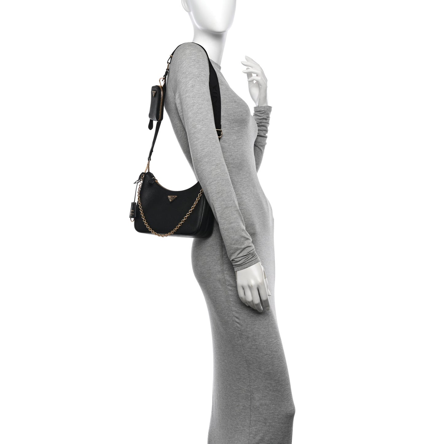 Saffiano Lux Re-Edition 2005 Shoulder Bag Black