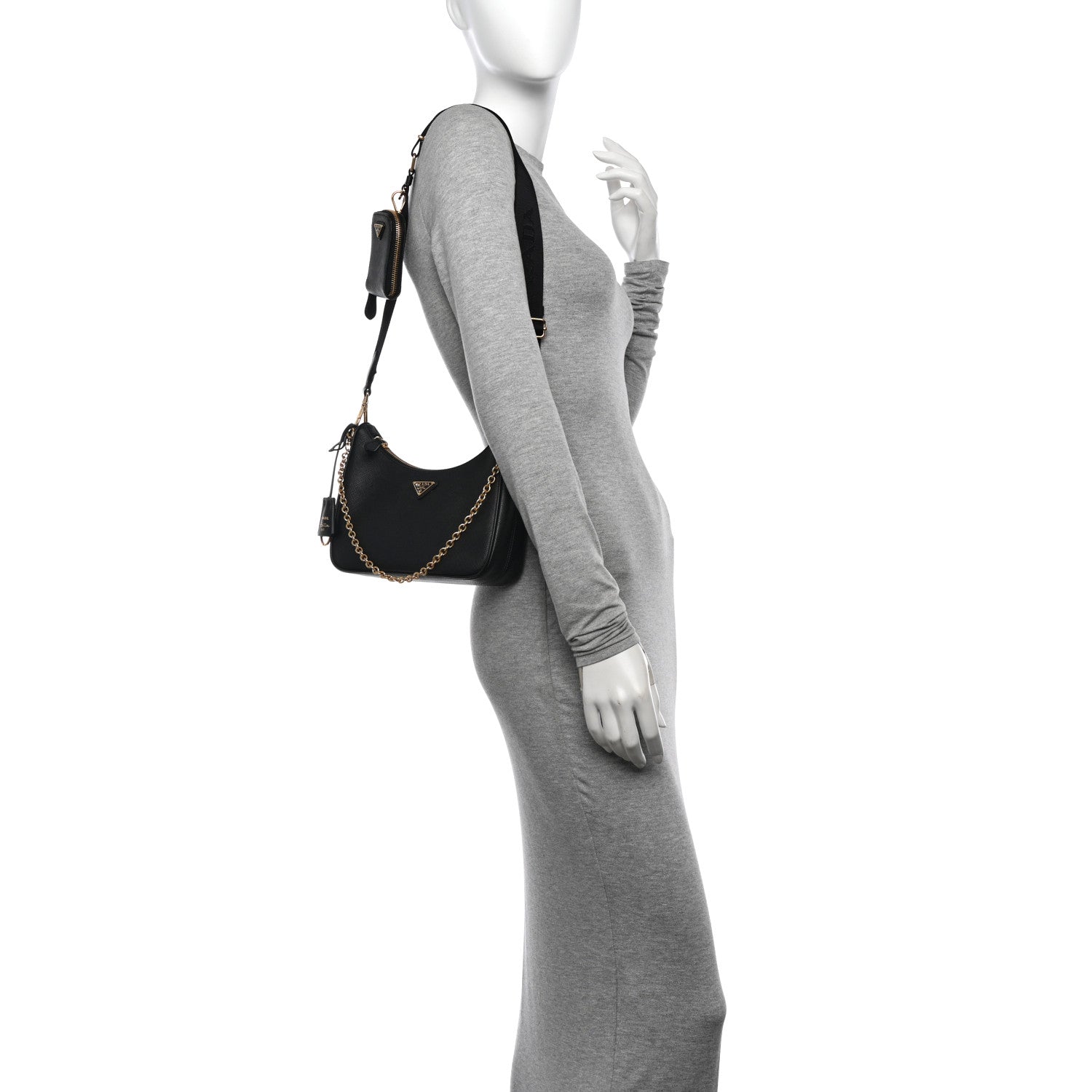 Prada Saffiano Lux Re-Edition 2005 Shoulder Bag Black 2 of 13