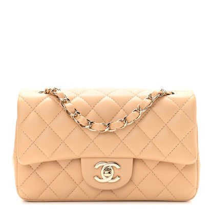 Chanel Lambskin Quilted Mini Rectangular Flap Beige 1 of 11
