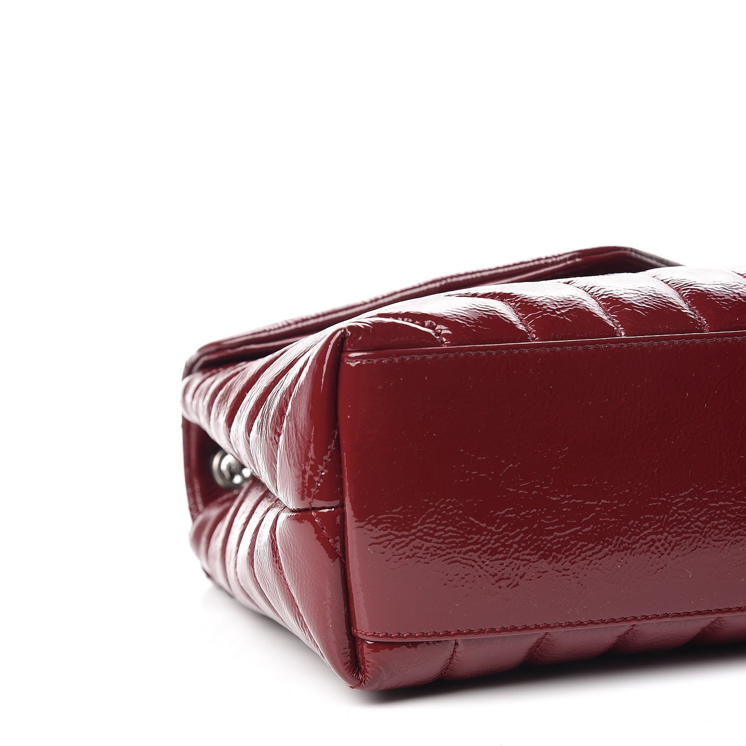 Saint Laurent Patent Y Quilted Monogram Small Loulou Chain Satchel Palissandre 5 of 10