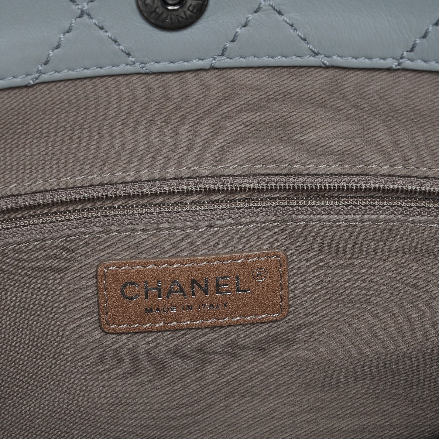 Calfskin Stitched CC Pocket Hobo Grey