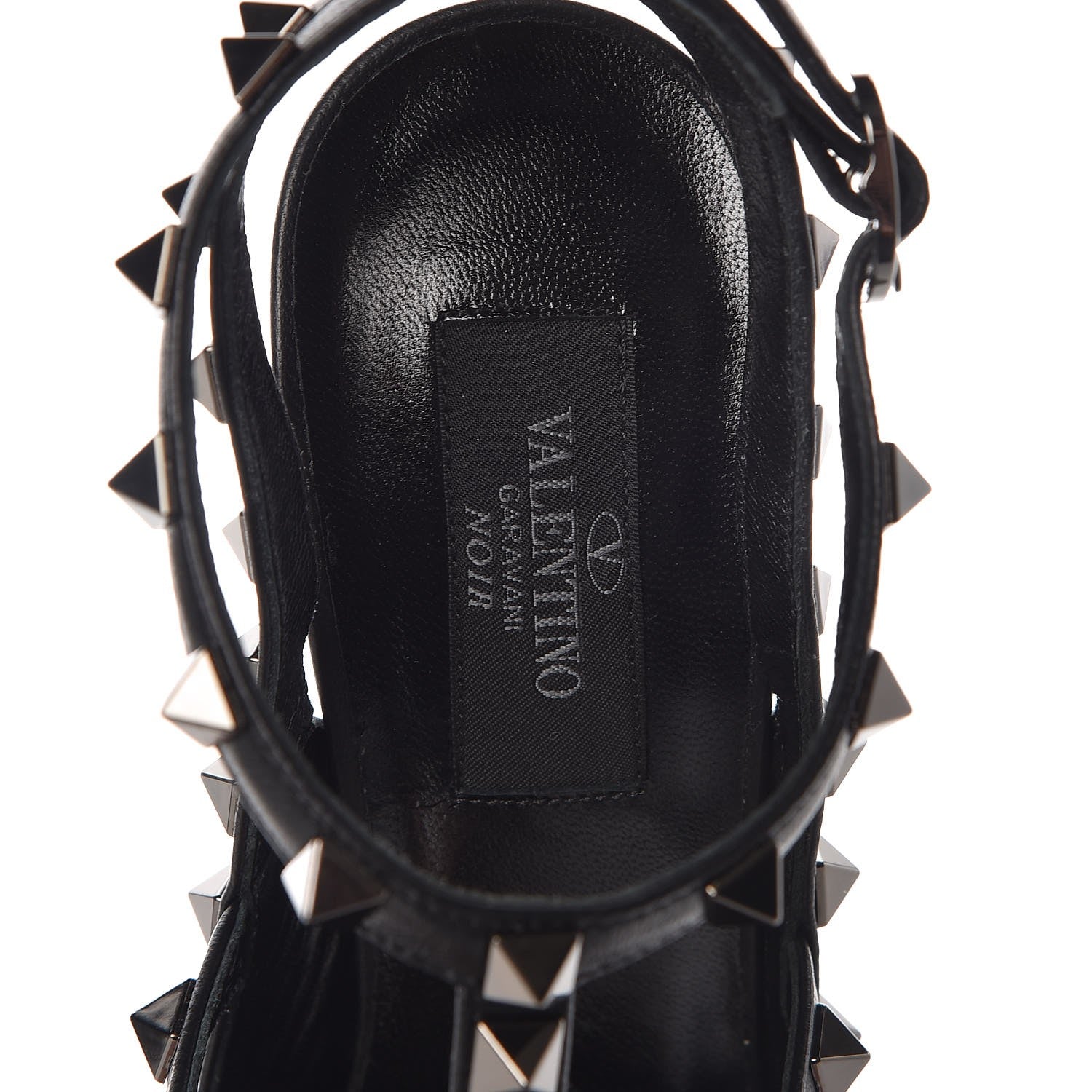 Valentino Garavani Calfskin Nappa Rockstud Ankle Strap 100mm Pumps 37.5 Black 7 of 7