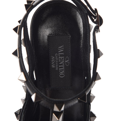 Valentino Garavani Calfskin Nappa Rockstud Ankle Strap 100mm Pumps 37.5 Black 7 of 7