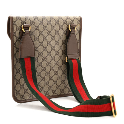 Gucci GG Supreme Monogram Web Medium Neo Vintage Flap Messenger Bag Beige New Acero 3 of 9