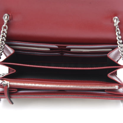 Gucci Tweed GG Monogram Mini Dionysus Chain Wallet White Black Romantic Cherry 5 of 10