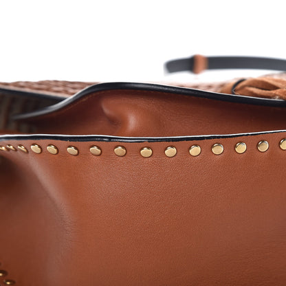 Chloe Calfskin Braided Medium Hudson Shoulder Bag Caramel 8 of 9