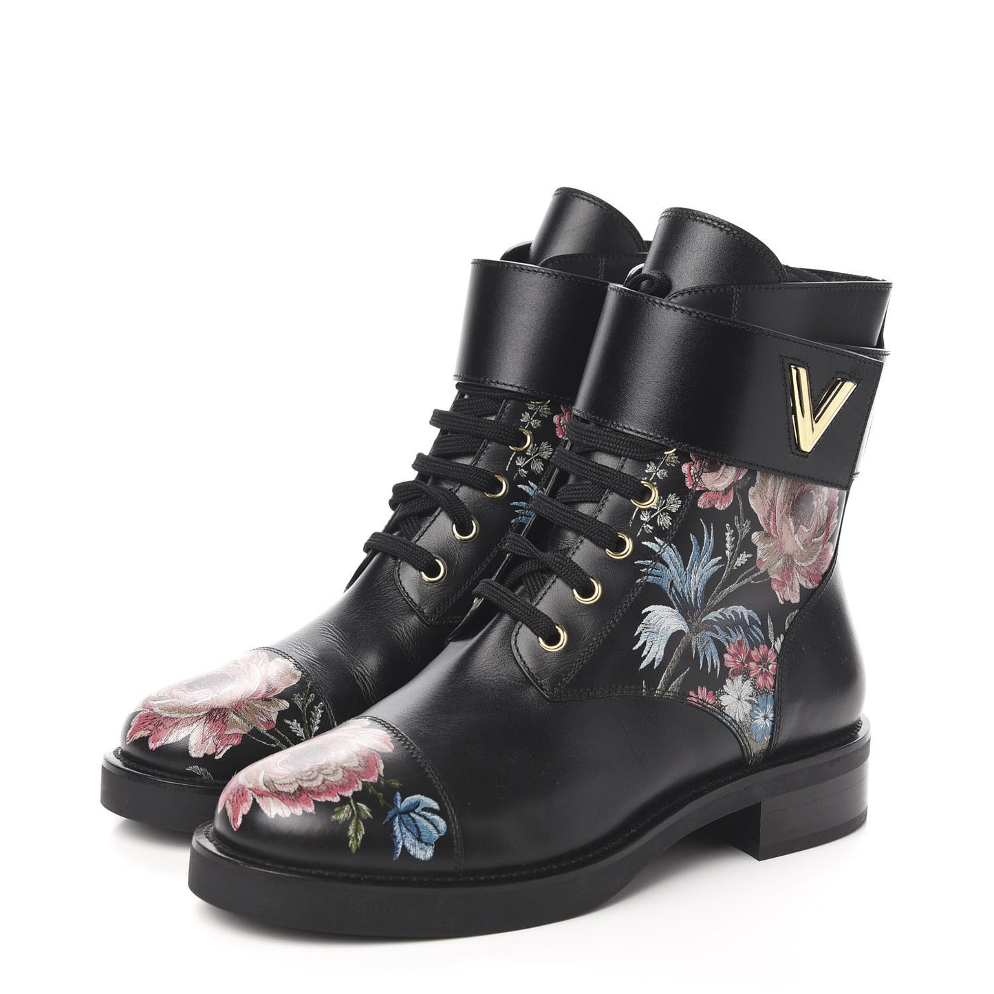 Calfskin Wonderland Ranger Flowers Boots 39 Black