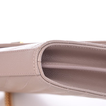 Saint Laurent Grain De Poudre Matelasse Chevron Monogram Chain Wallet Rose Antic 12 of 12