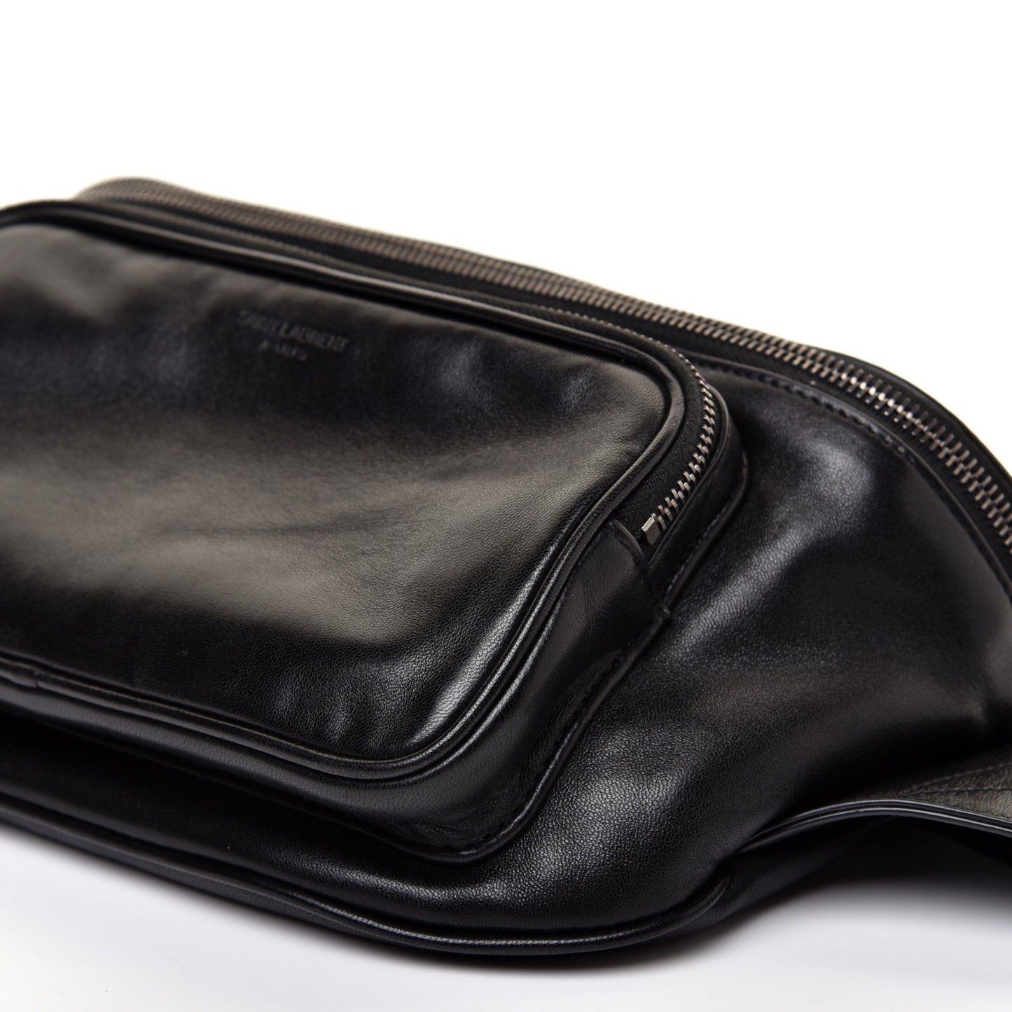 Lambskin Subway Belt Bag Black