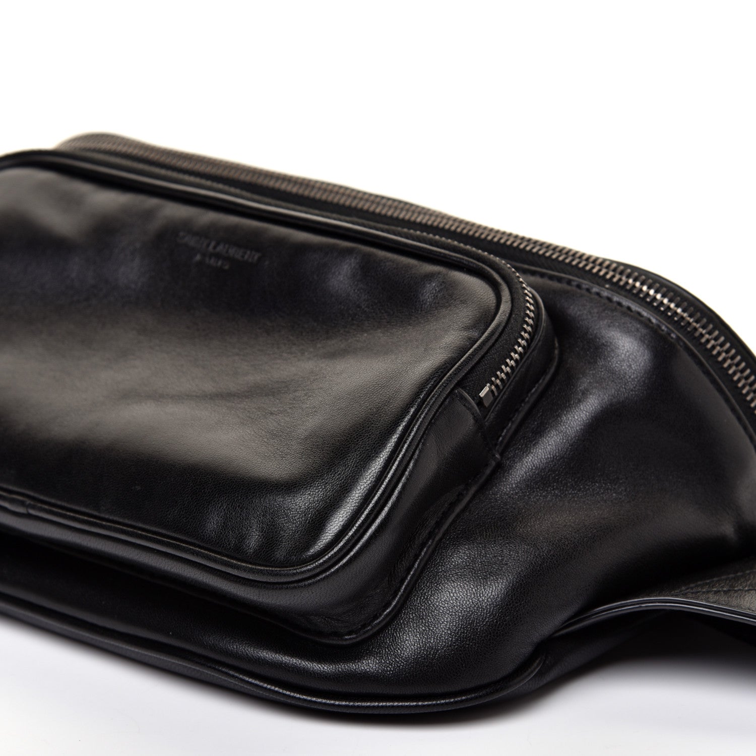 Saint Laurent Lambskin Subway Belt Bag Black 7 of 11