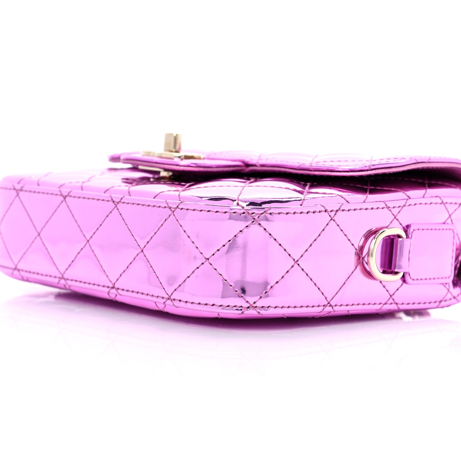 Chanel Mirror Calfskin Metallic Calfskin Quilted Hollywood Boulevard Flap With Coin Purse Light Purple 10 of 11