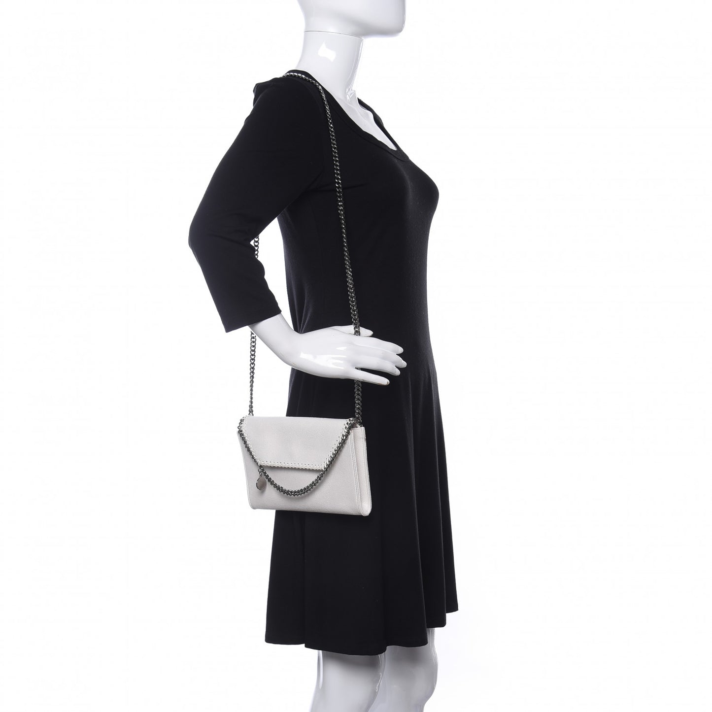 Shaggy Deer Mini Falabella Crossbody Bag White