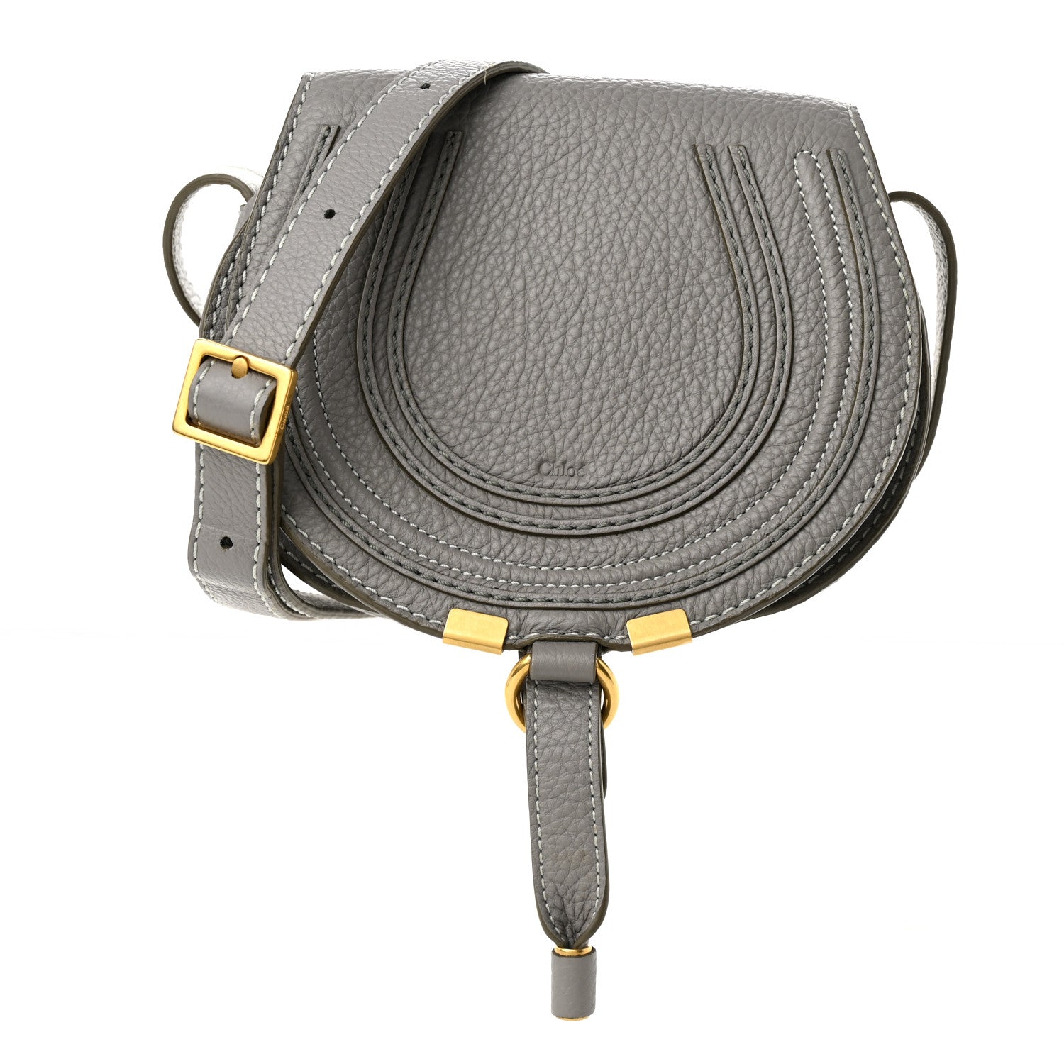 Chloe Calfskin Mini Marcie Round Crossbody Bag Cashmere Grey 1 of 12