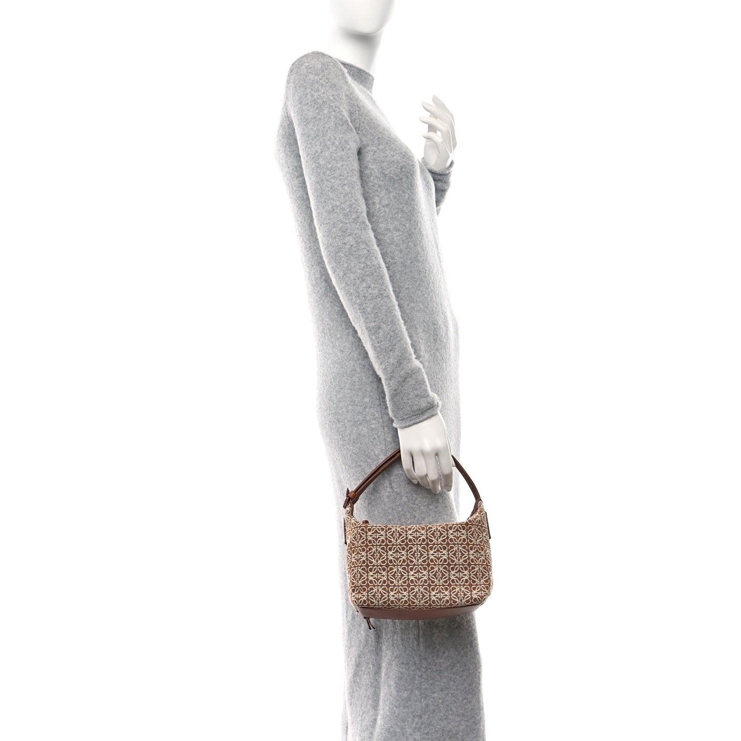 Jacquard Anagram Calfskin Small Cubi Bag Tan Pecan