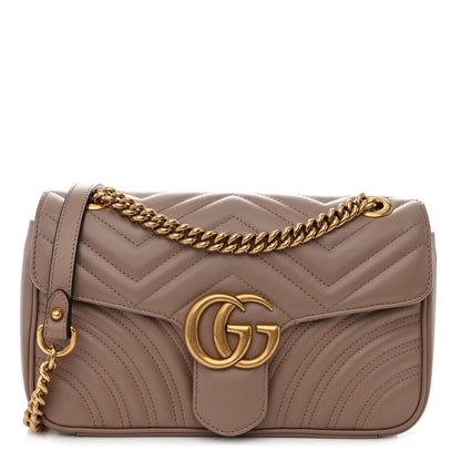 Gucci Calfskin Matelasse Small GG Marmont Shoulder Bag Porcelain Rose 1 of 11
