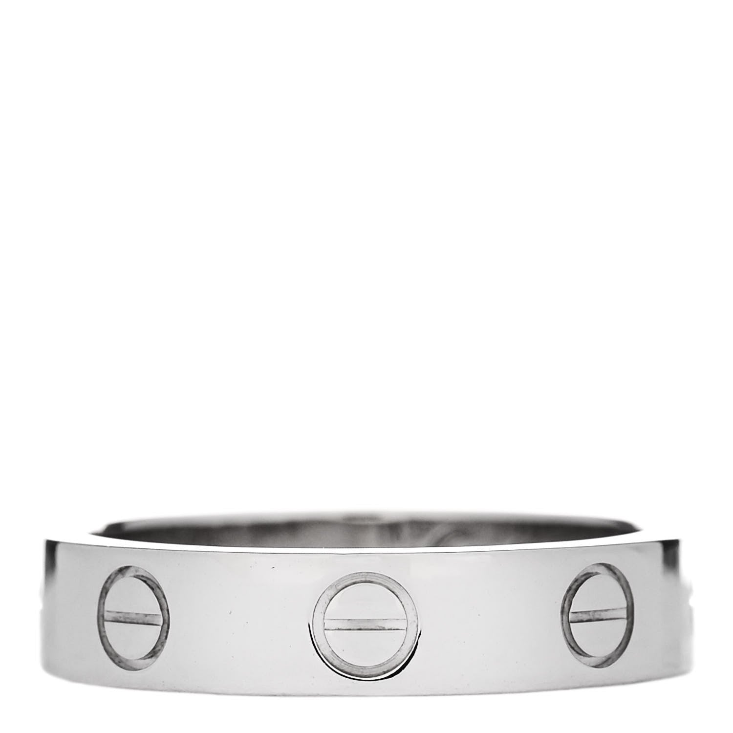 Cartier 18K White Gold Diamond 4mm LOVE Wedding Band Ring 49 5 3 of 4