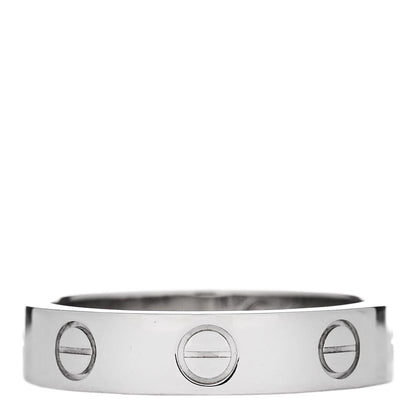Cartier 18K White Gold Diamond 4mm LOVE Wedding Band Ring 49 5 3 of 4