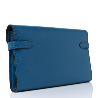 Hermes Epsom Kelly Longue Wallet Bleu Izmir 3 of 9