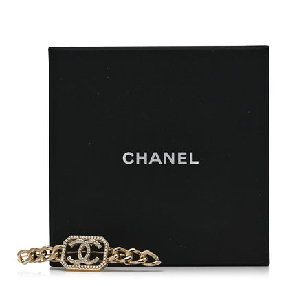 Chanel Crystal Chain CC Vendome Hair Clip Barrette Gold 4 of 4